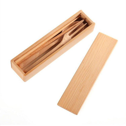 Wooden Utensil Set | Japanese Minimalist Chopsticks Spoon Fork with Wooden Box