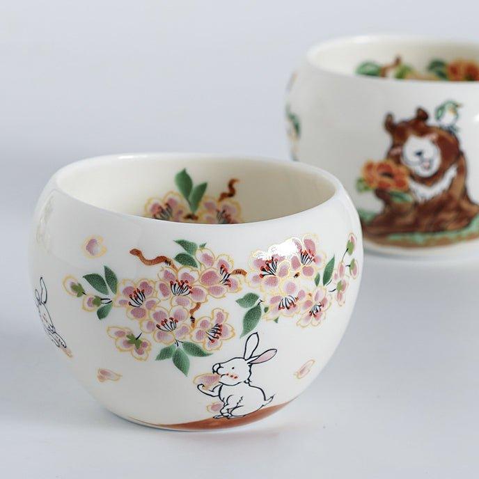 Japanese Ceramic Tea Cup – Hand-Painted Animal Artist Signed