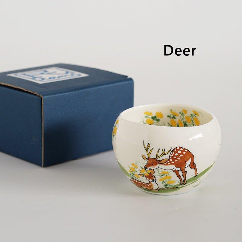 Japanese Ceramic Tea Cup – Hand-Painted Animal Artist Signed