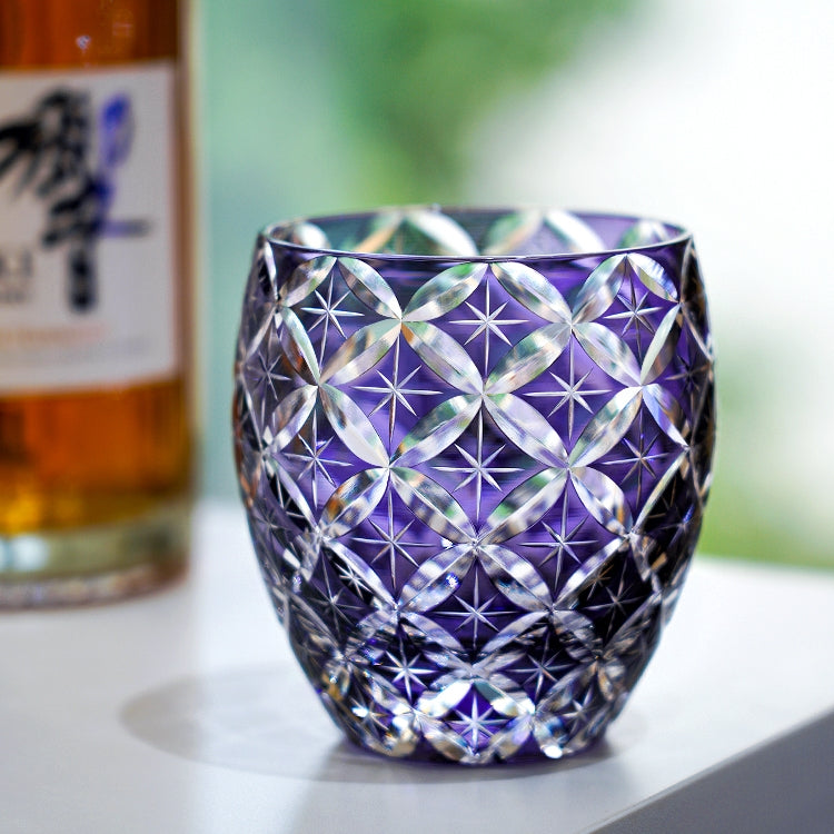 Whiskey Glass Violet Shippo – Edo Kiriko Infinity Pattern Crystal