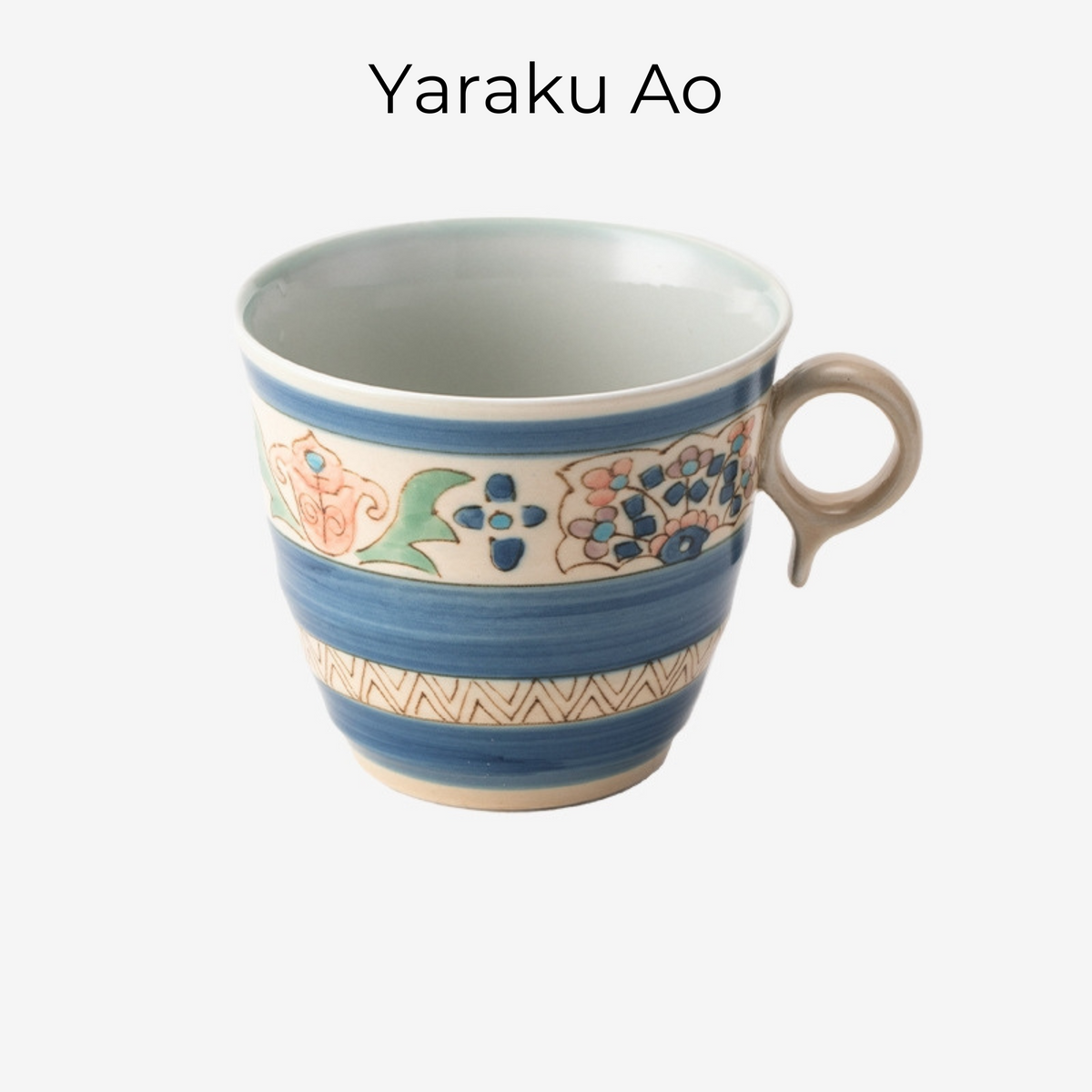 Ceramic Mug | Japanese Hasami Ware Hanashin Floral Vintage Handcrafted Collection