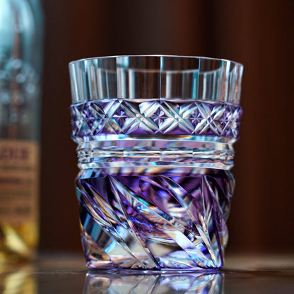 Whiskey Glass Violet Kaze – Edo Kiriko Handcrafted Crystal