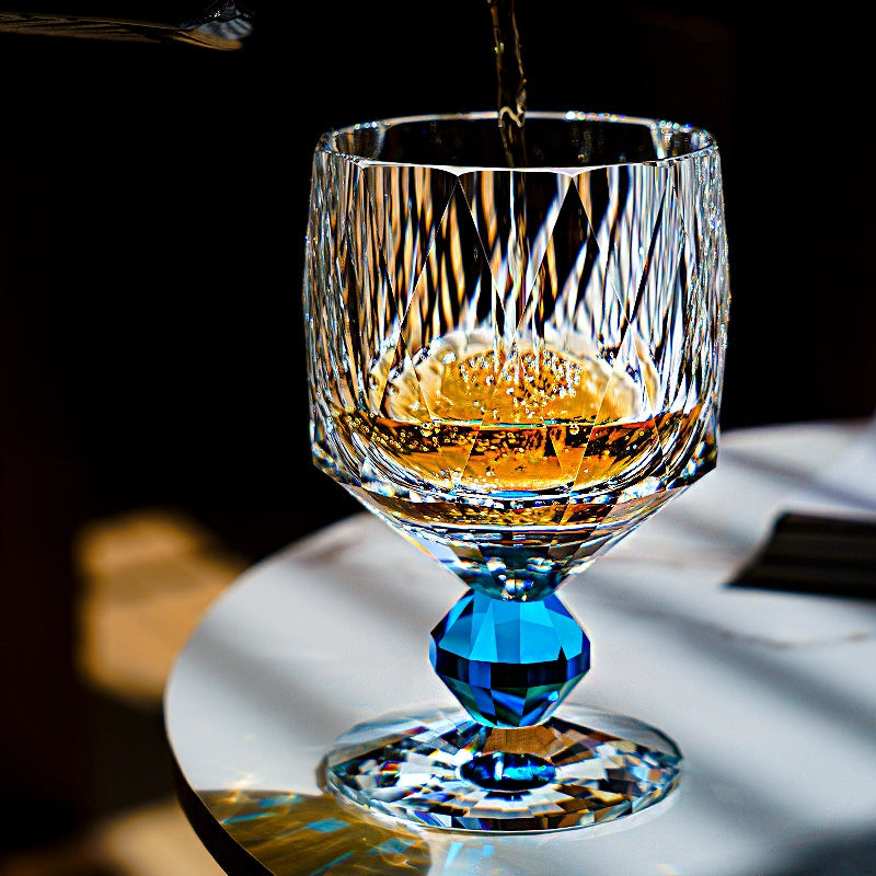 Whiskey Glass Edo Kiriko Handcrafted Crystal Prism with Wooden Gift Box