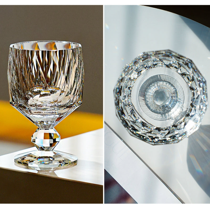 Whiskey Glass Edo Kiriko Handcrafted Crystal Prism with Wooden Gift Box