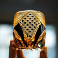 Whiskey Glass Edo Kiriko Imperial Dark Knight | Gold & Black Crystal