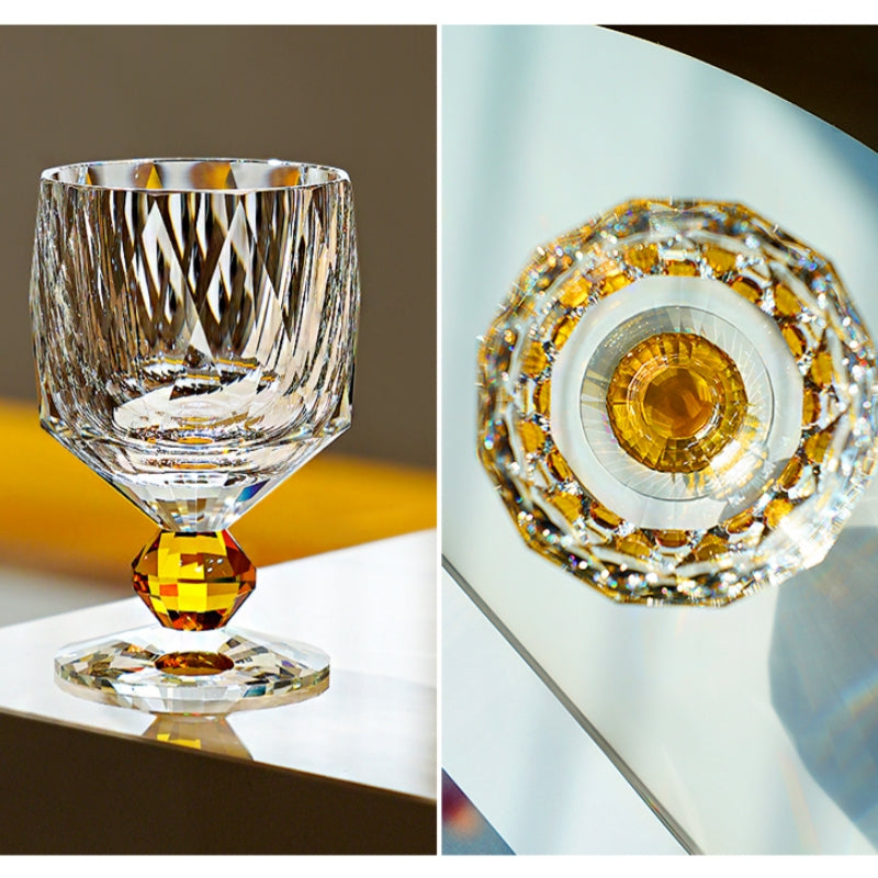 Whiskey Glass Edo Kiriko Handcrafted Crystal Prism with Wooden Gift Box