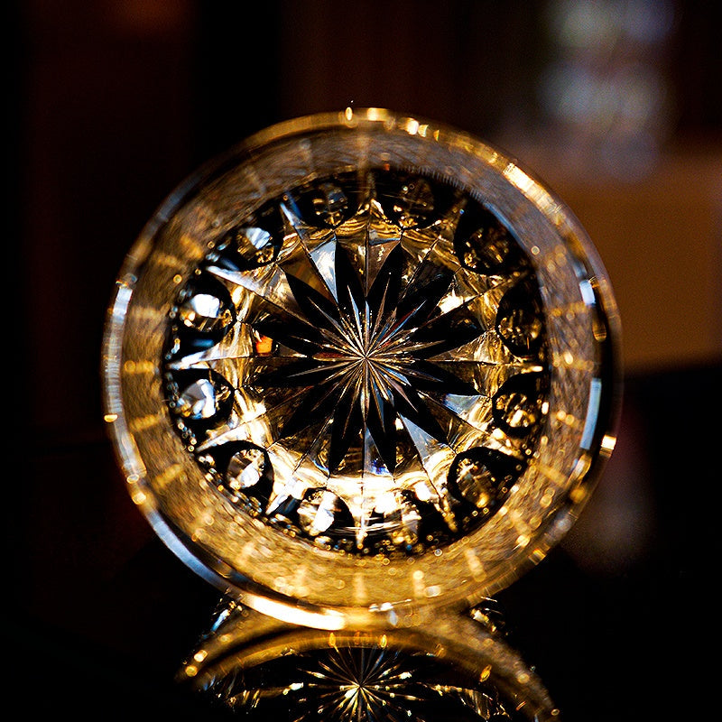 Whiskey Glass Edo Kiriko Kurokiku – Japanese Cut Crystal Tumbler Kiku-Tsunagi