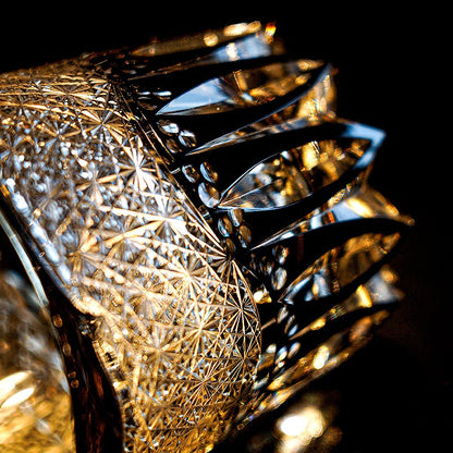 Whiskey Glass Edo Kiriko Kurokiku – Japanese Cut Crystal Tumbler Kiku-Tsunagi
