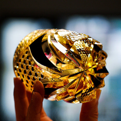 Whiskey Glass Edo Kiriko Imperial Dark Knight | Gold & Black Crystal