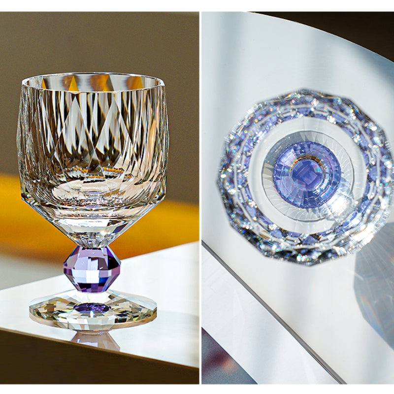 Whiskey Glass Edo Kiriko Handcrafted Crystal Prism with Wooden Gift Box