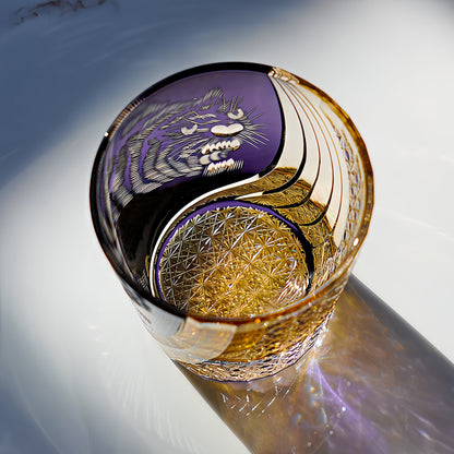 Whiskey Glass Murasaki Tora | Handcrafted Edo Kiriko Crystal