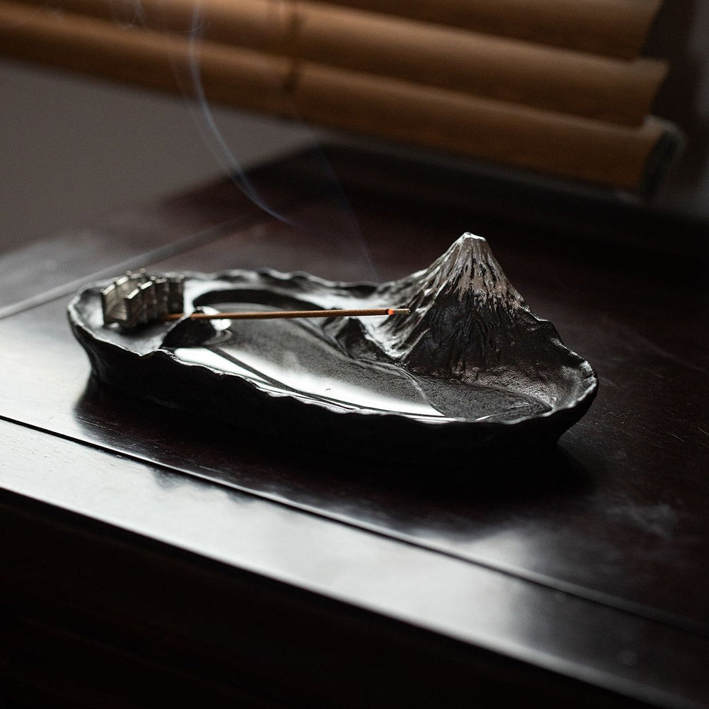 Incense Holder Mount Fuji Tin | Sakasa Fuji Handcrafted