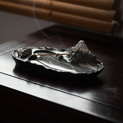 Incense Holder Mount Fuji Tin | Sakasa Fuji Handcrafted