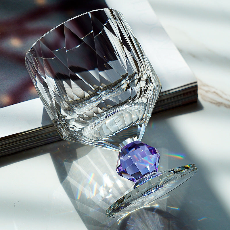 Whiskey Glass Edo Kiriko Handcrafted Crystal Prism with Wooden Gift Box