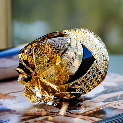 Whiskey Glass Edo Kiriko Imperial Dark Knight | Gold & Black Crystal