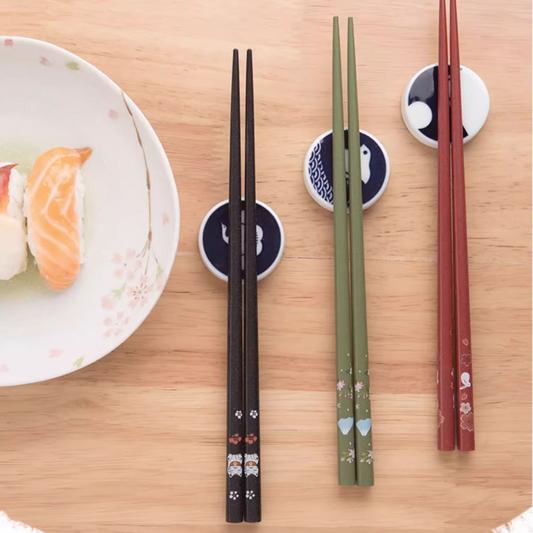Japanese Chopsticks Set of 5 – Lucky Cat Sakura Rabbit Fuji