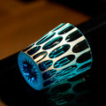 Whiskey Glass Edo Kiriko Aomidori Wave – Hand-Cut Blue-Green Japanese Tumbler with Wooden Box