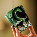 Edo Kiriko Whiskey Glass Green Serpent – Hand-Cut Japanese Crystal