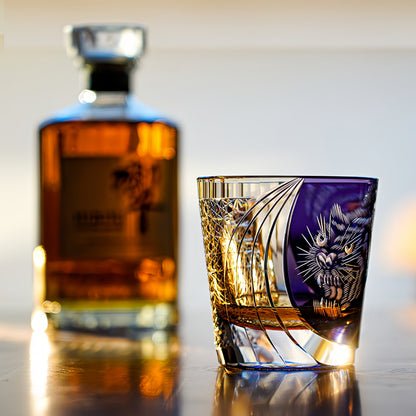 Whiskey Glass Murasaki Tora | Handcrafted Edo Kiriko Crystal