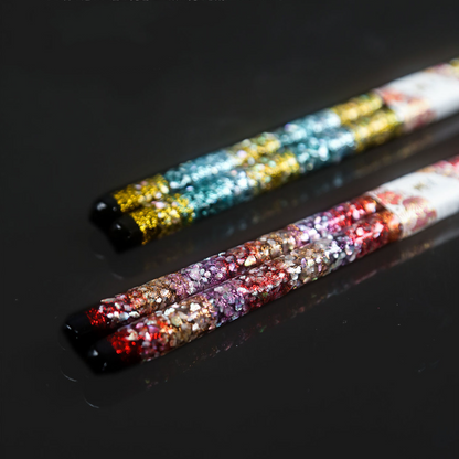 Chopsticks | Starry Night Handcrafted Japanese Solid Wood Silver Blossom Design