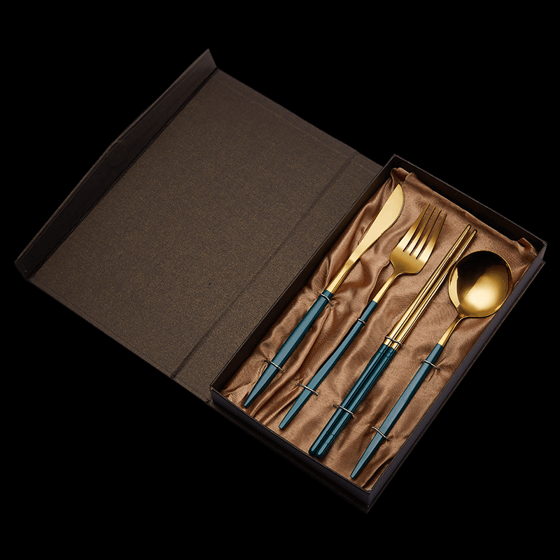 Chopsticks Knife Fork Spoon Gift Set | Stainless Steel