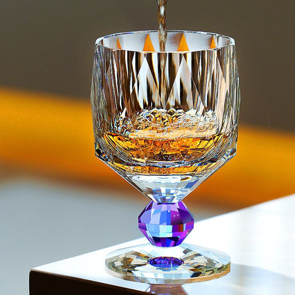 Whiskey Glass Edo Kiriko Handcrafted Crystal Prism with Wooden Gift Box