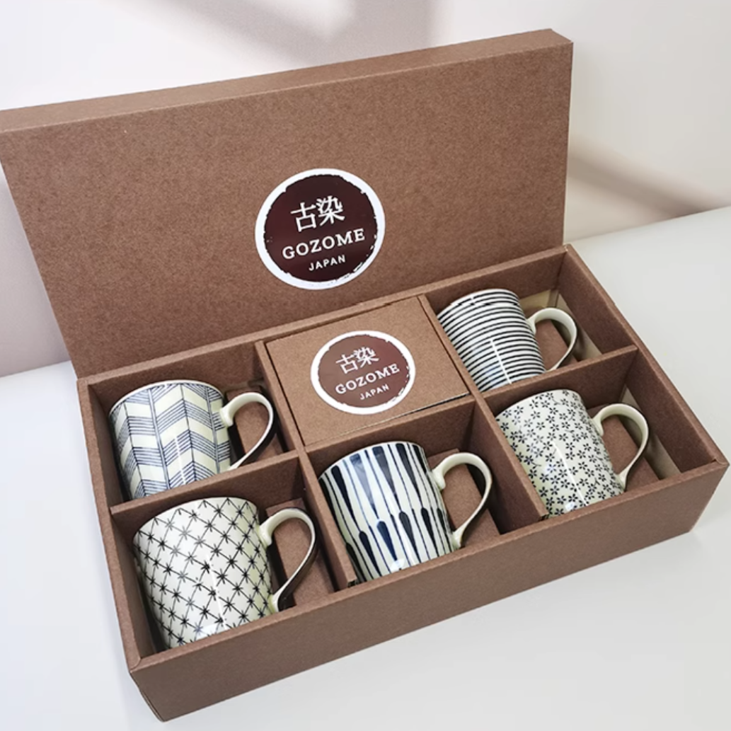 Ceramic Tea Cups Set of 5 Japanese Handcrafted Traditional Pattern Teacup Gift Set