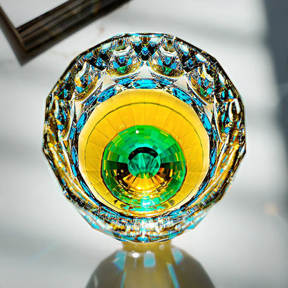 Whiskey Glass Edo Kiriko Handcrafted Crystal Prism with Wooden Gift Box