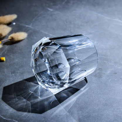Crystal Whiskey Glass Edo Kiriko Hikari Tsuzumi Hand-Cut | Japanese Artisan Glassware