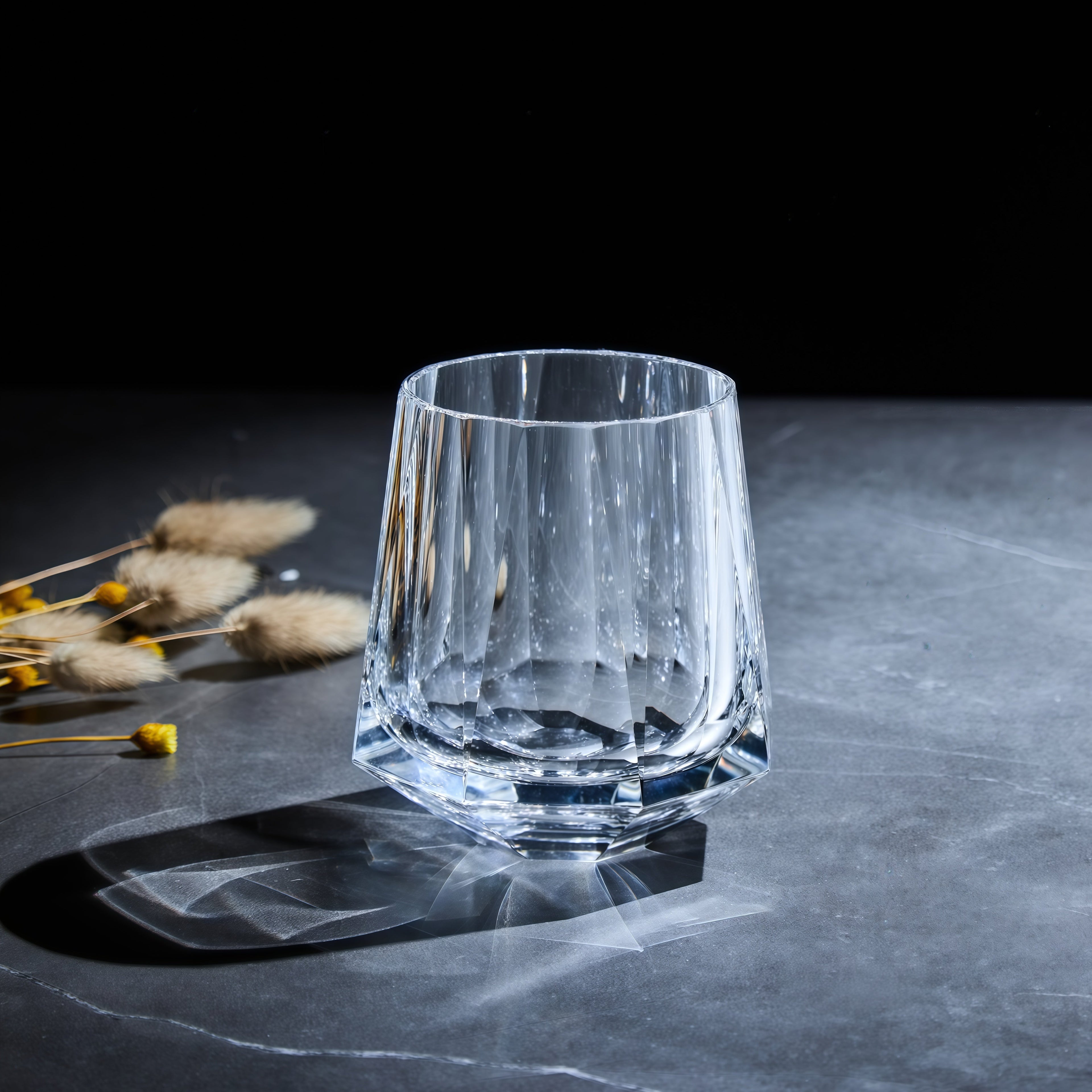 Crystal Whiskey Glass Edo Kiriko Hikari Tsuzumi Hand-Cut | Japanese Artisan Glassware