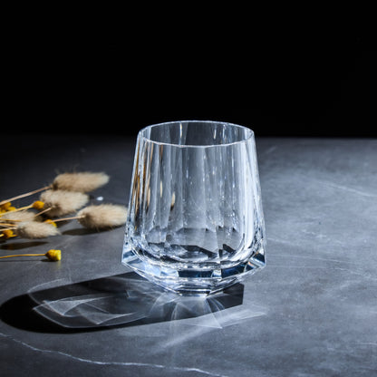 Crystal Whiskey Glass Edo Kiriko Hikari Tsuzumi Hand-Cut | Japanese Artisan Glassware