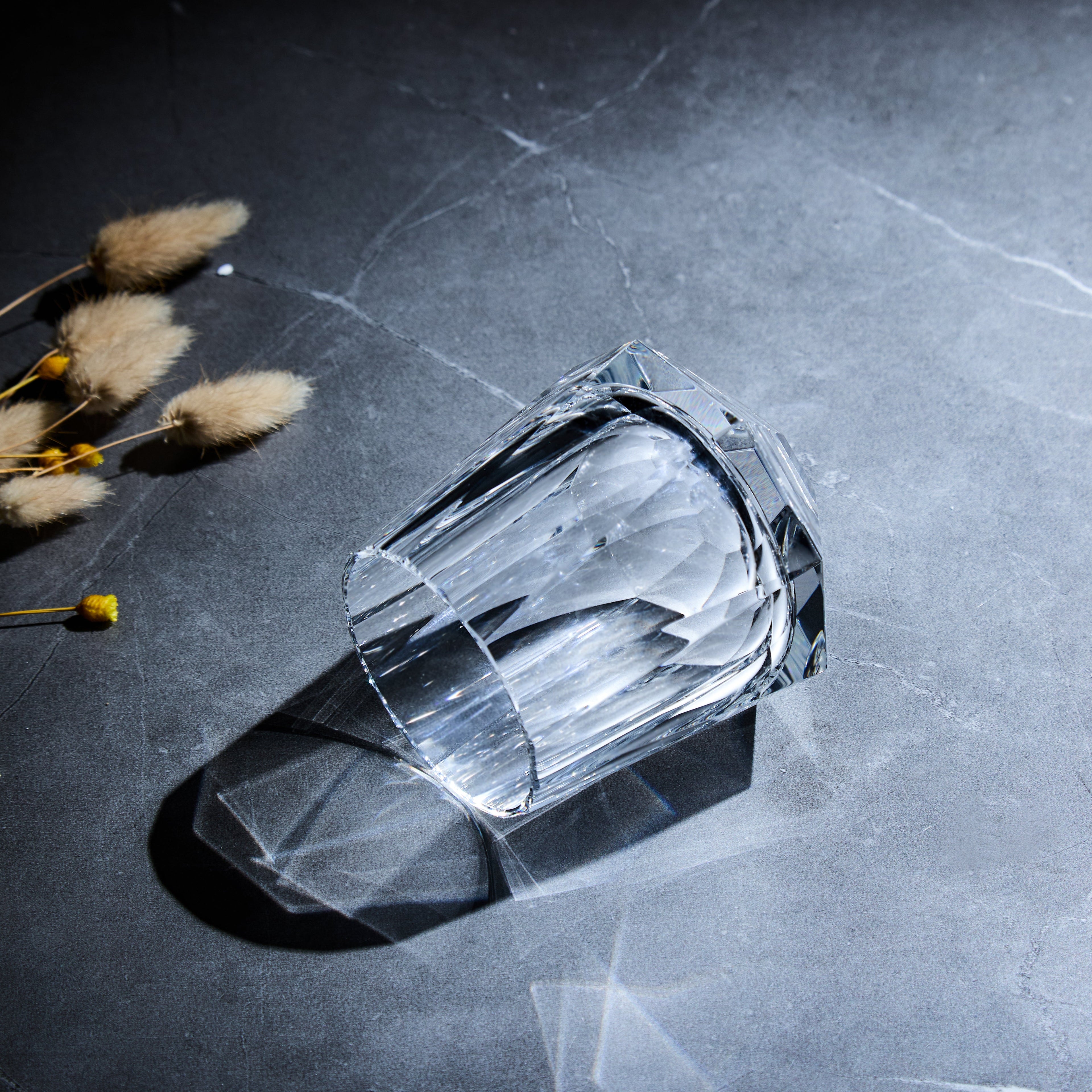 Crystal Whiskey Glass Edo Kiriko Hikari Tsuzumi Hand-Cut | Japanese Artisan Glassware