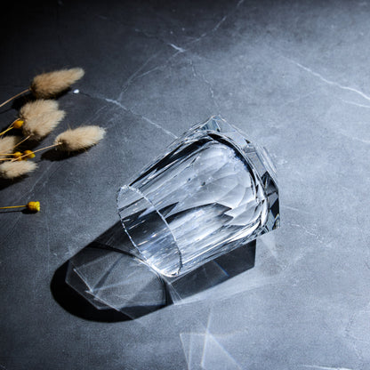Crystal Whiskey Glass Edo Kiriko Hikari Tsuzumi Hand-Cut | Japanese Artisan Glassware