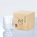 Edo Kiriko Glass Kage Tate Vertical Facet Whisky | Hand-Cut Crystal Clear & Smoky Grey Glassware