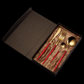 Gold with red handles
