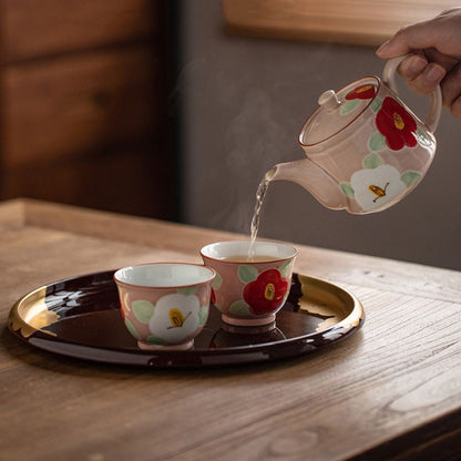 Tea Set Arita Ware Ceramic Hana Floral Hand-Painted Japanese Porcelain Teapot Teacup Gift Box Made in Japan