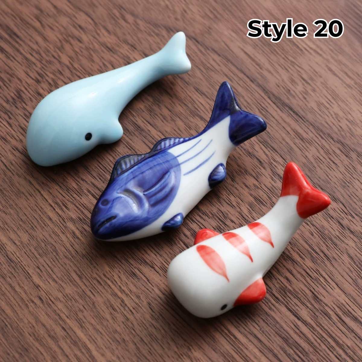 Chopstick Rest Ceramic Handcrafted Animal Fruit Design Japanese Table Decor Set of 3 Cute Chopstick Holder