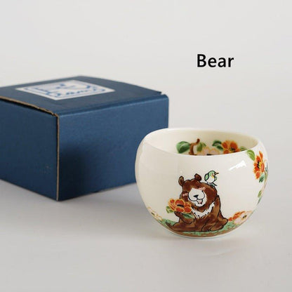 Japanese Ceramic Tea Cup – Hand-Painted Animal Artist Signed