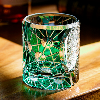 Crystal Whiskey Glass Night Jewel | Edo Kiriko Handcrafted Barware