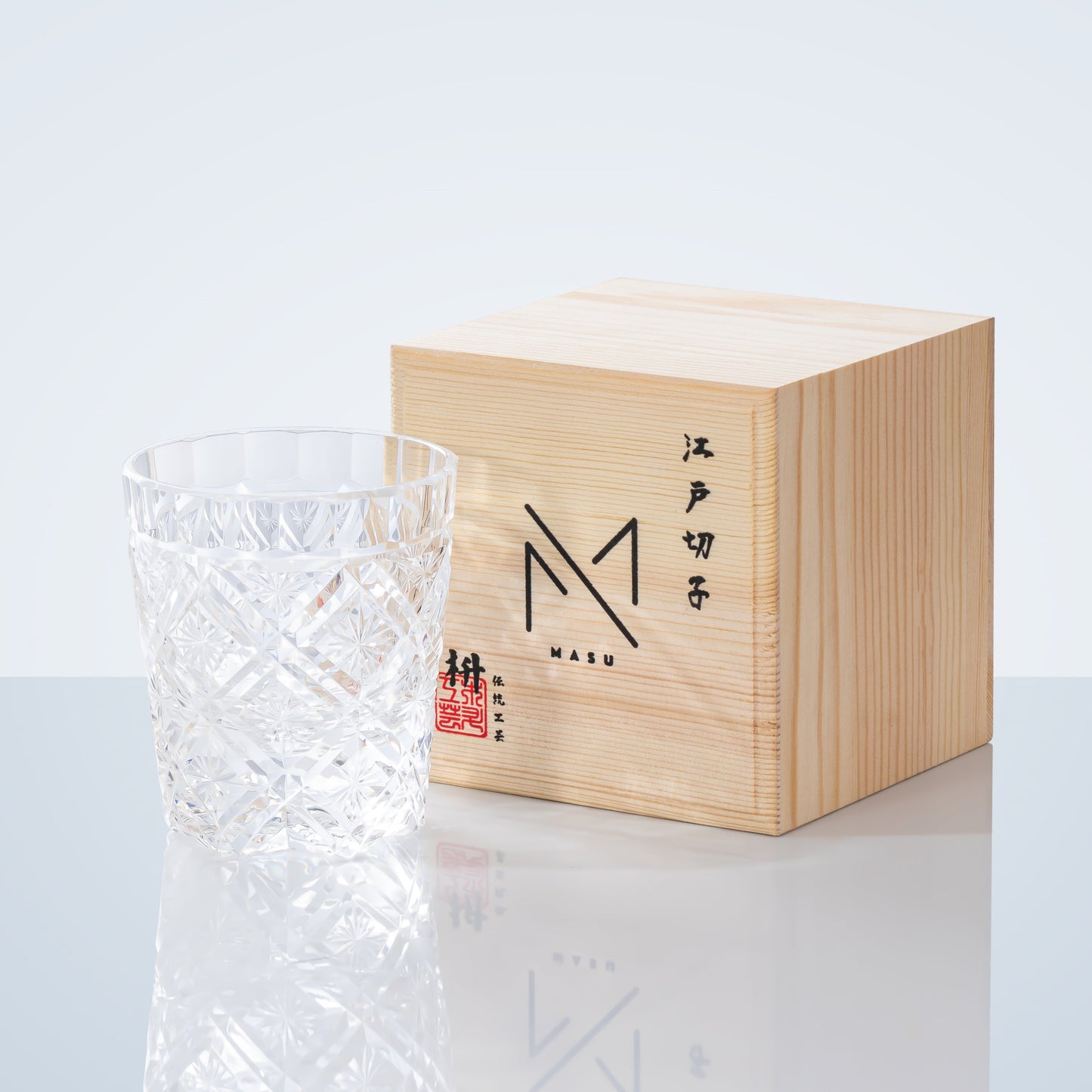 Whiskey Glass Edo Kiriko Hana Blossom Hand-Cut Crystal | Japanese Artisan Glassware