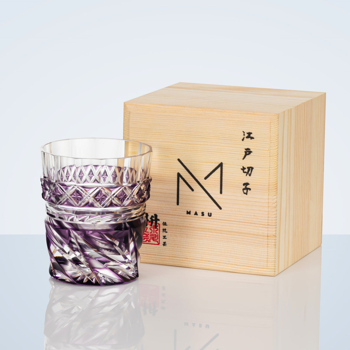 Whiskey Glass Violet Kaze – Edo Kiriko Handcrafted Crystal