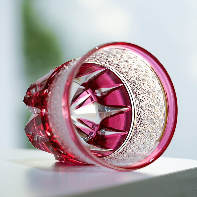 Whiskey Glass Sakura Radiance | Edo Kiriko Pink Cherry Blossom Crystal