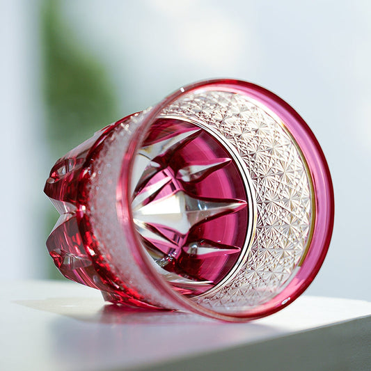 Whiskey Glass Sakura Radiance | Edo Kiriko Pink Cherry Blossom Crystal