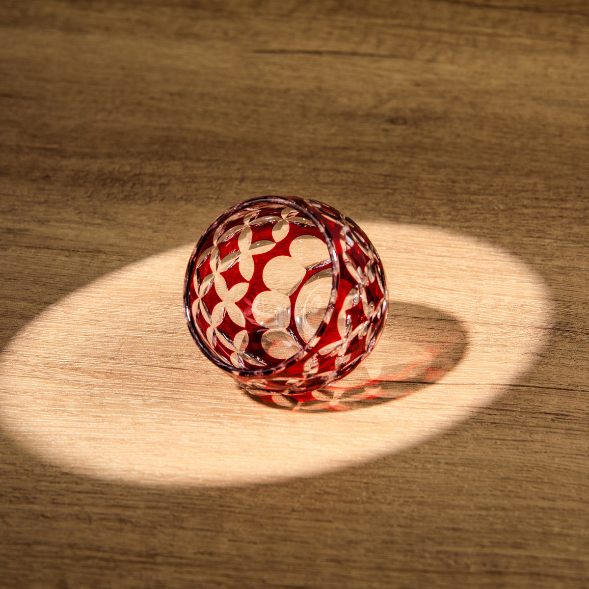 Sake Cup Edo Kiriko Hikari-no-Ha Guinomi Hand-Cut Crystal | Japanese Artisan Glassware