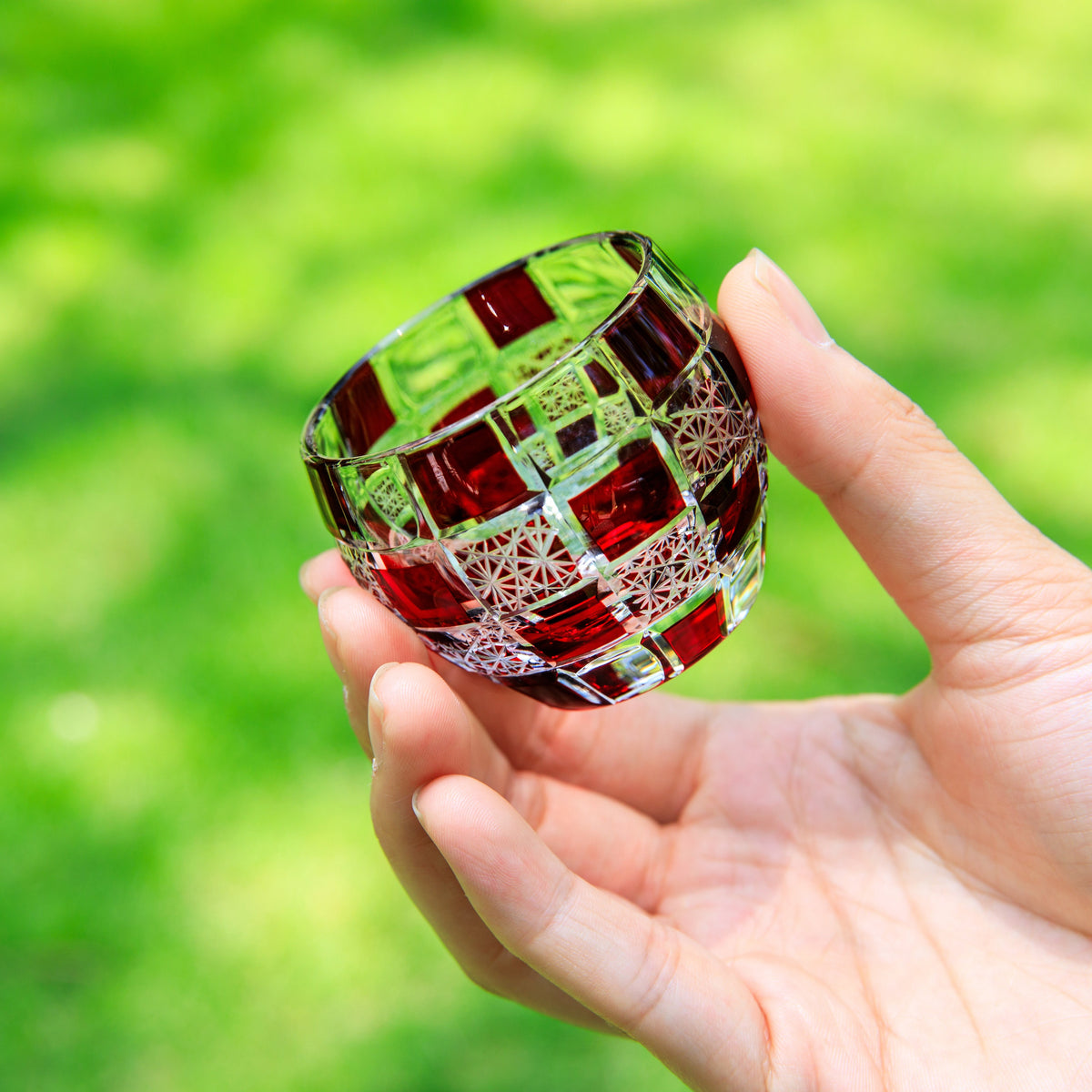 Sake Cup Edo Kiriko Hikari-no-Ha Guinomi Hand-Cut Crystal | Japanese Artisan Glassware