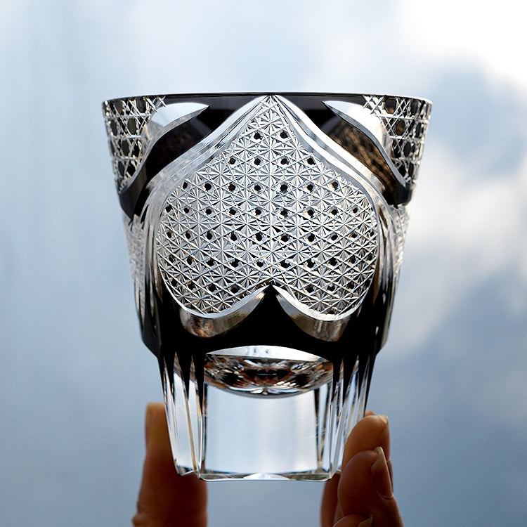 Whiskey Glass Spade Serenity – Edo Kiriko Poker Series Crystal