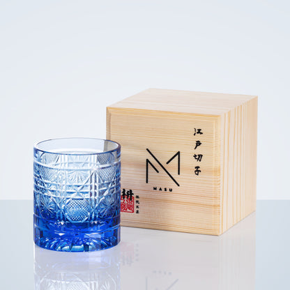 Whiskey Glass Octagonal Chrysanthemum | Edo Kiriko Cut Crystal Barware