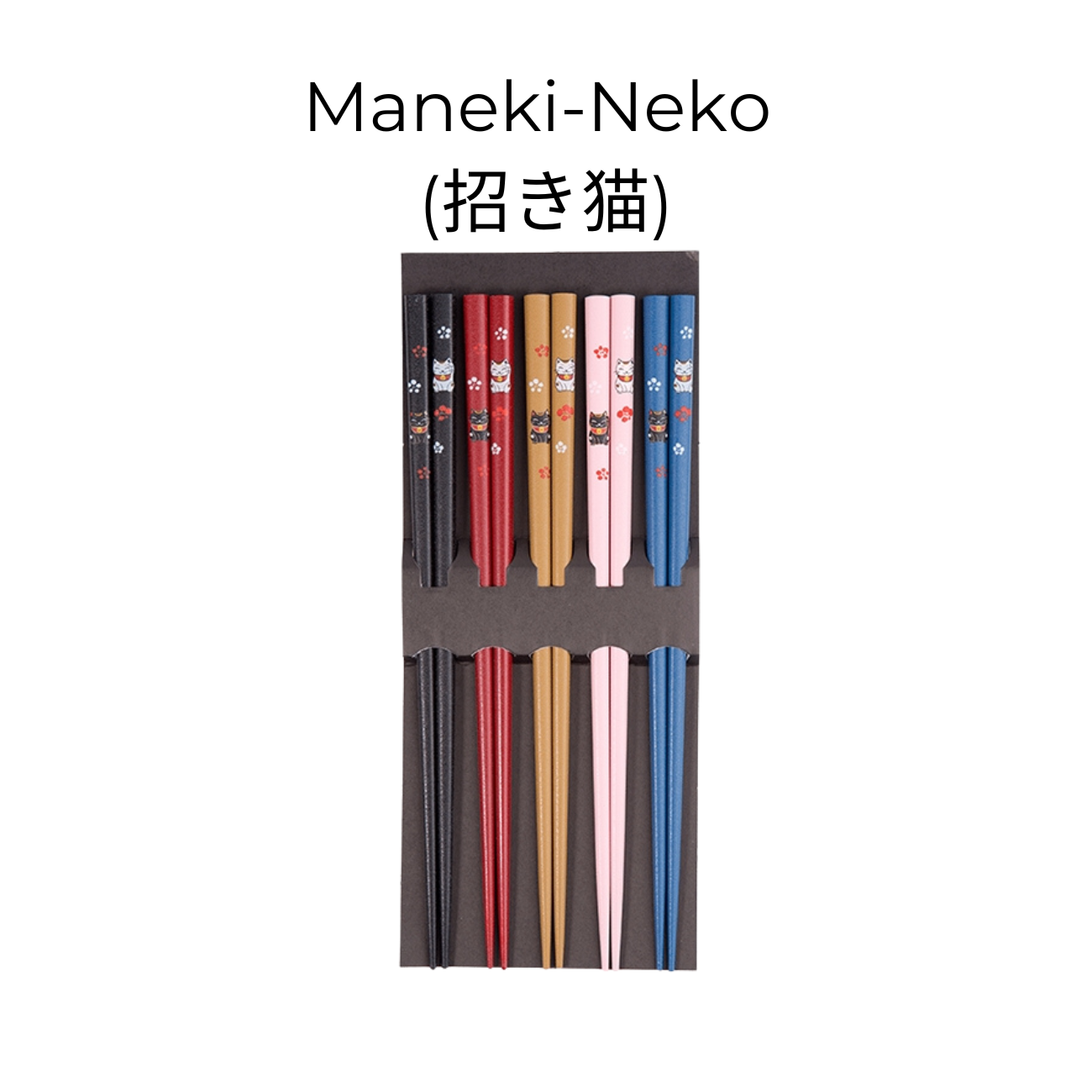 Japanese Chopsticks Set of 5 – Lucky Cat Sakura Rabbit Fuji