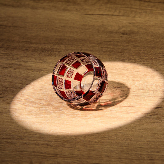 Sake Cup Edo Kiriko Hikari-no-Ha Guinomi Hand-Cut Crystal | Japanese Artisan Glassware
