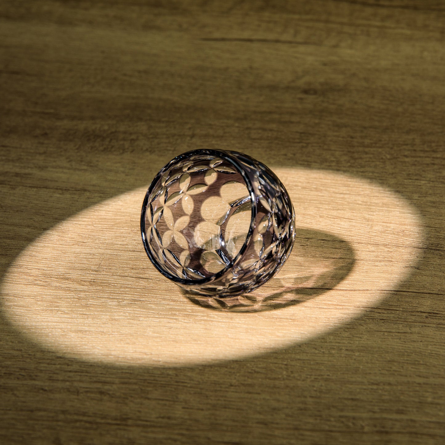 Sake Cup Edo Kiriko Hikari-no-Ha Guinomi Hand-Cut Crystal | Japanese Artisan Glassware
